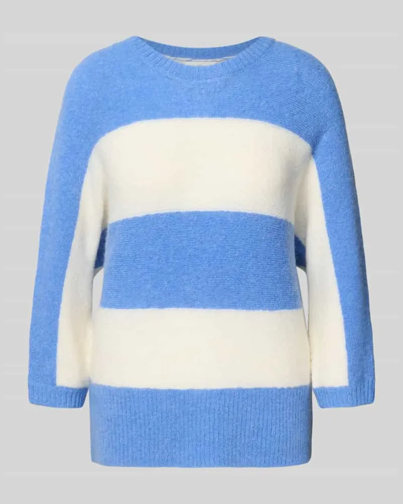 Fynch-Hatton Strickpullover mit Rundhalsausschnitt Royal
