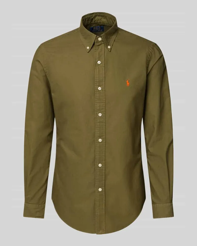 Ralph Lauren Custom Fit Freizeithemd aus reiner Baumwolle Khaki