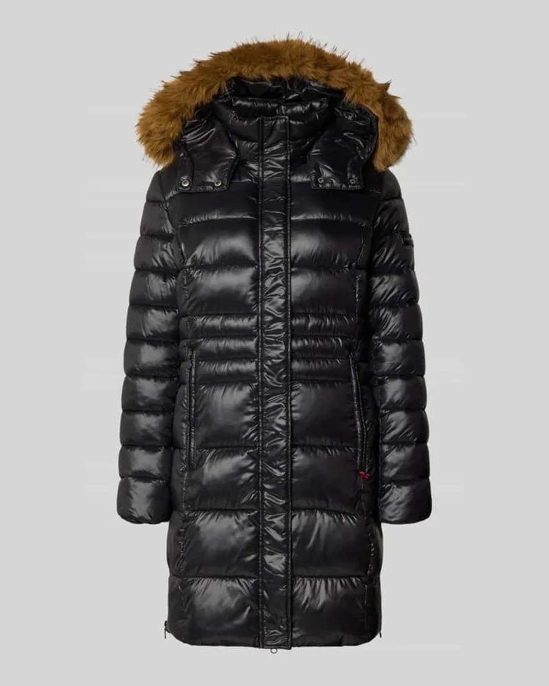 Frieda & Freddies Steppmantel mit Kunstfellbesatz Modell 'DALIA Black