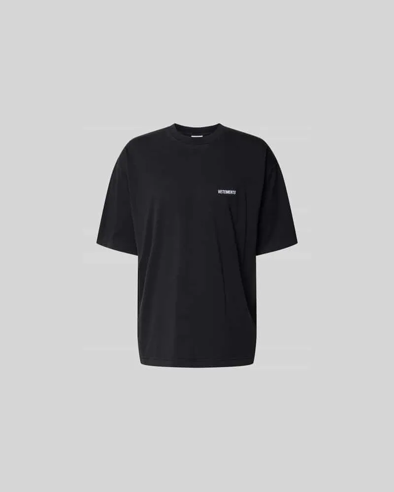 VETEMENTS Relaxed Fit T-Shirt aus reiner Baumwolle Black
