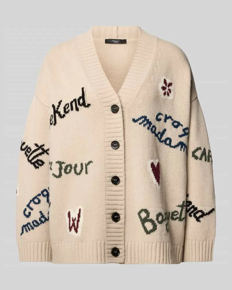 Max Mara Oversized Strickjacke aus reiner Schurwolle Modell 'BELGIO Ecru