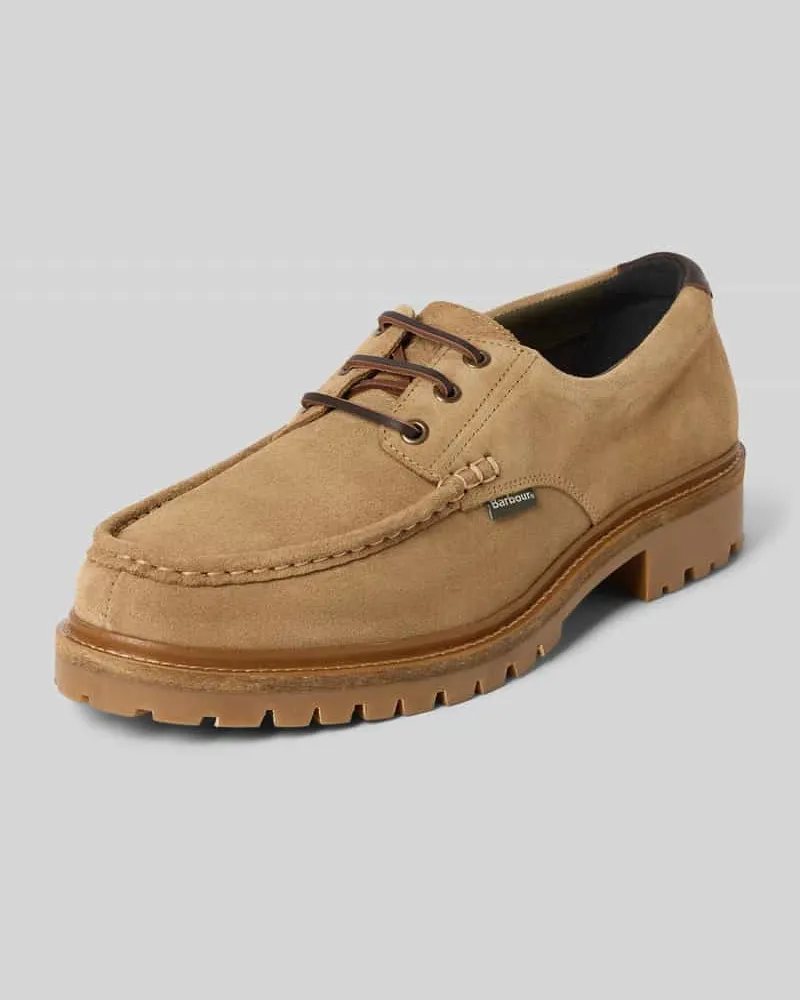Barbour Schnürschuhe aus Veloursleder-Mix mit Baumwoll-Anteil Modell 'PAXTON APRON DERBY Beige