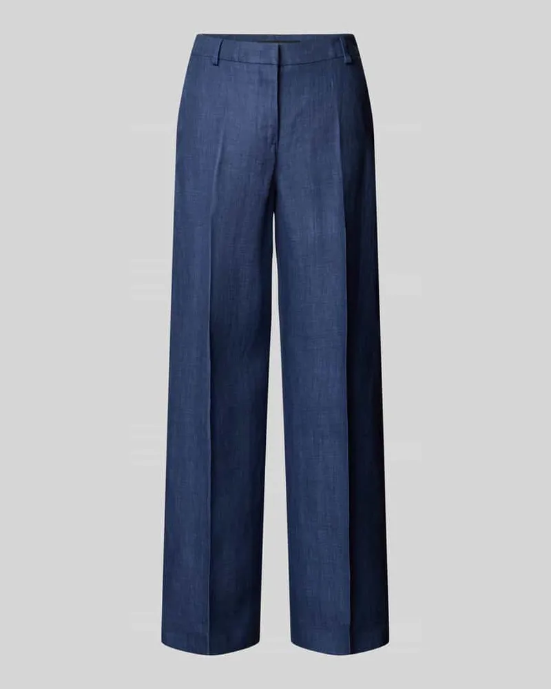Max Mara Wide Leg Leinenhose mit Bügelfalten Modell 'MALIZIA Marine