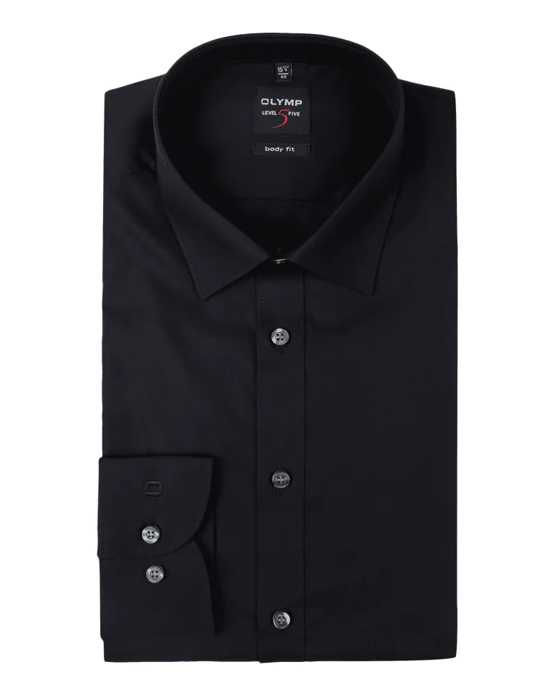 Olymp Slim Fit Business-Hemd mit Stretch-Anteil und extra langem Arm Black