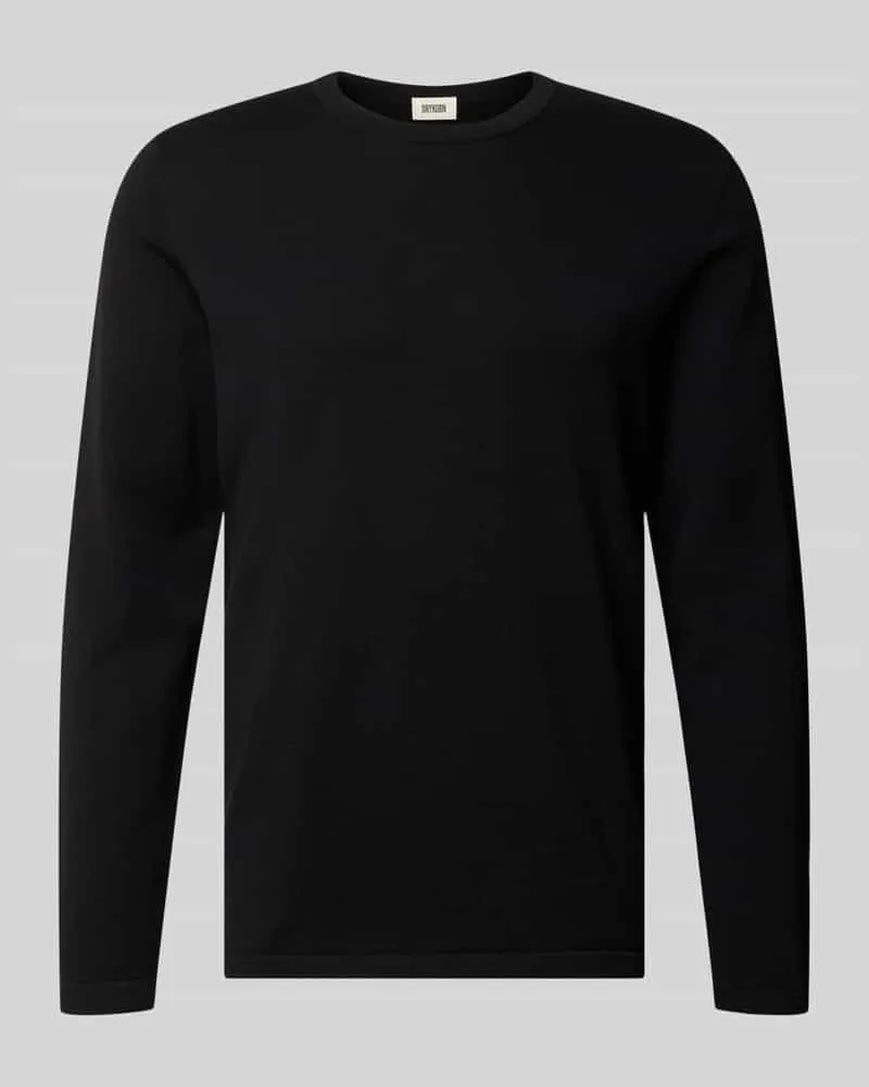 Drykorn Slim Fit Langarmshirt reine Baumwolle Black