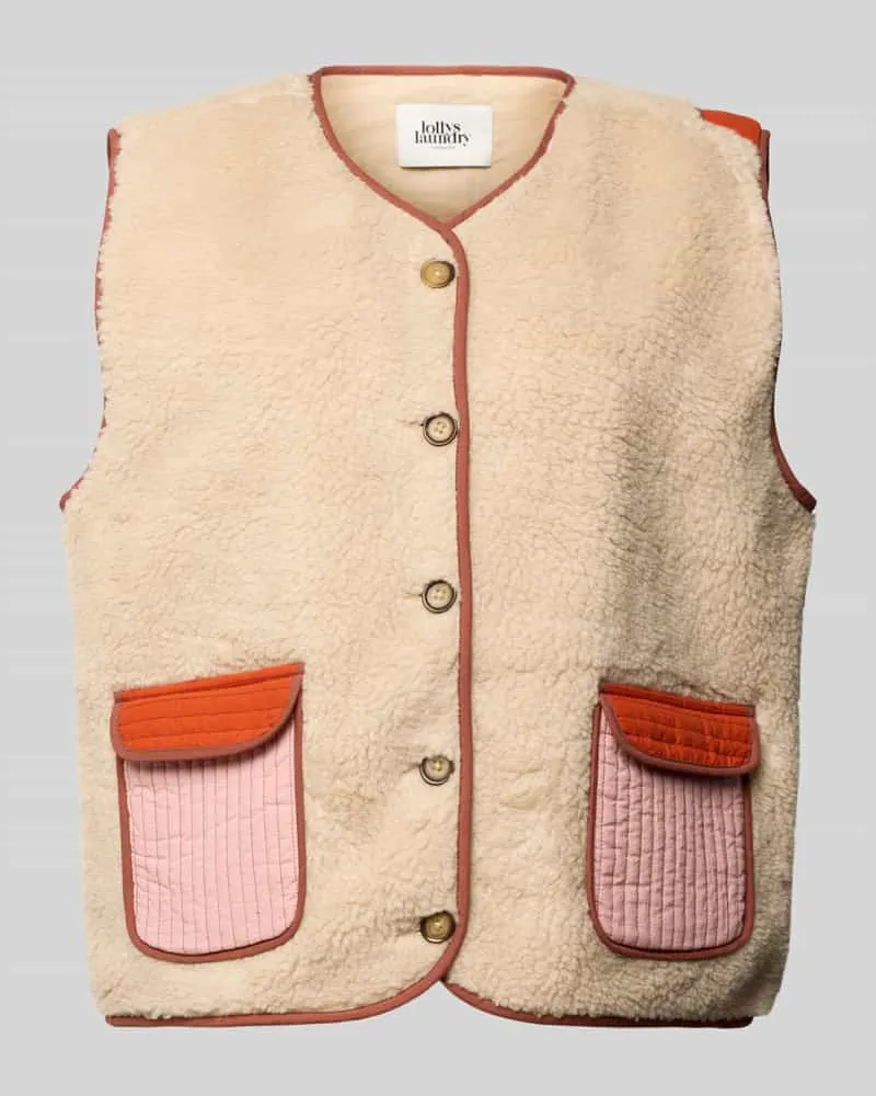 Lollys Laundry Weste aus Teddyfell Modell 'Jace Sand