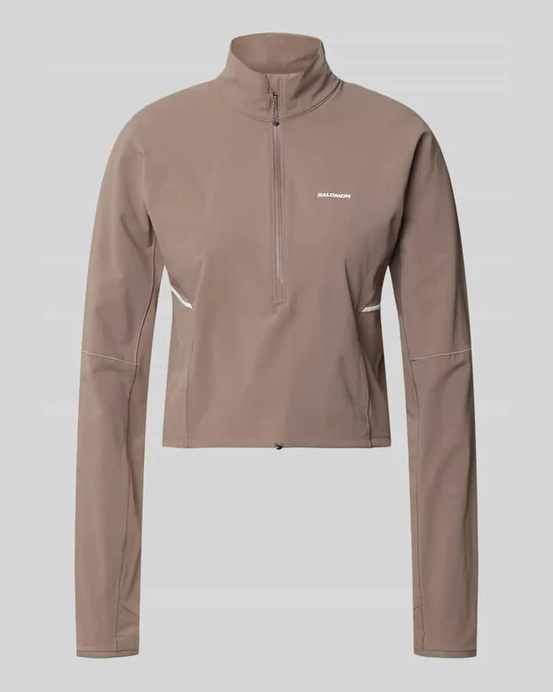 Salomon Cropped Pullover für intensive Anstrengungen und Beschleunigung Taupe