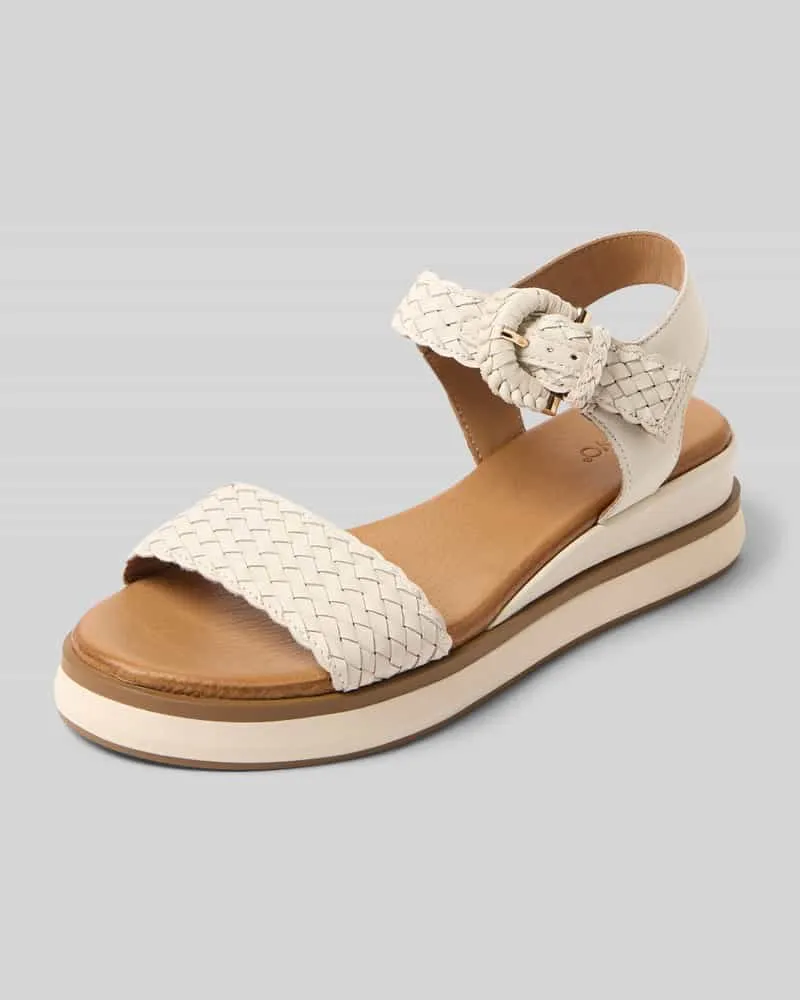 Inuovo Sandalen aus echtem Leder in Flecht-Optik Offwhite
