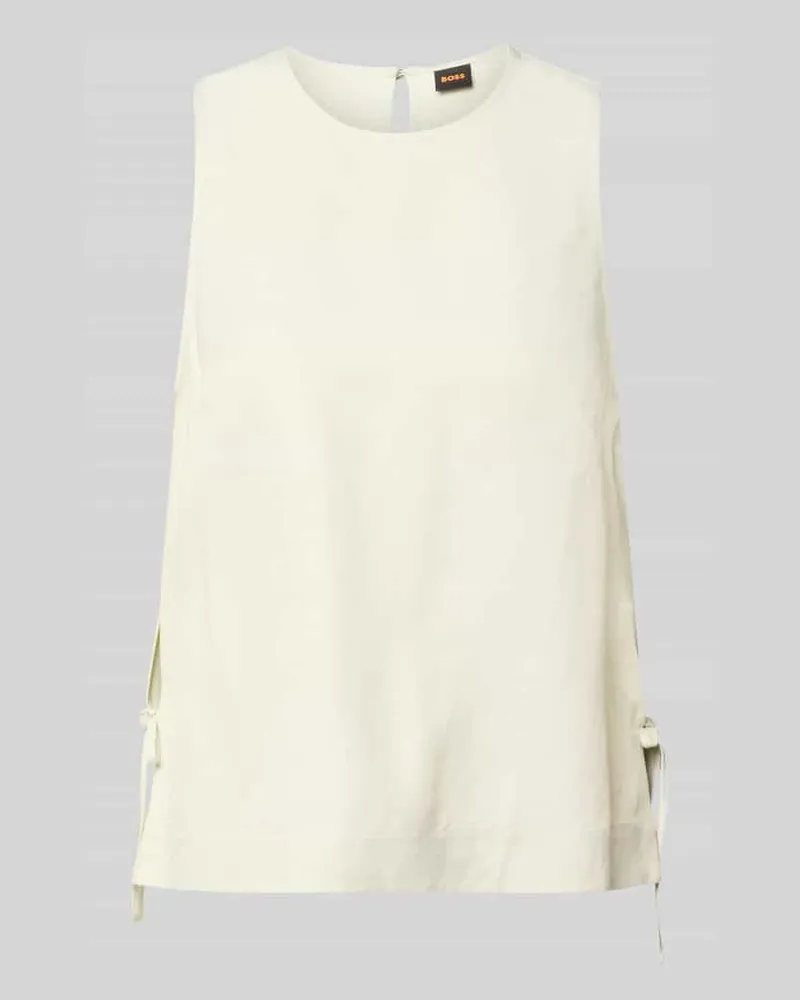 HUGO BOSS Relaxed Fit Blusentop aus Viskose-Leinen-Mix Modell 'C_BACOLINA Lind