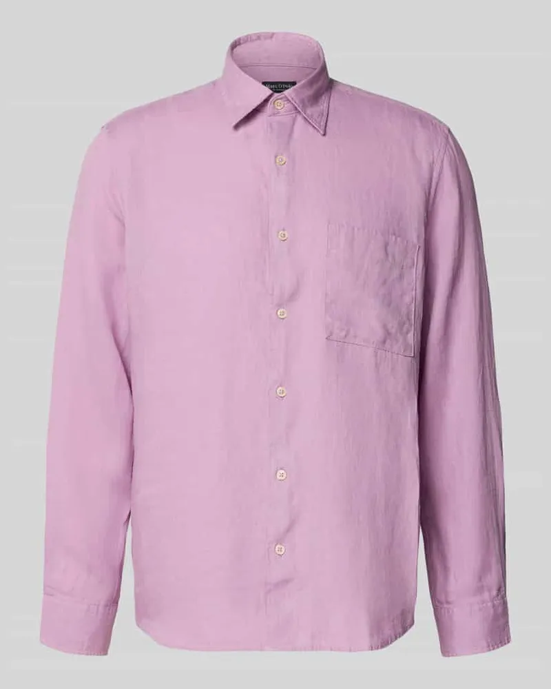 Marc O'Polo Regular Fit Freizeithemd aus reinem Leinen Flieder