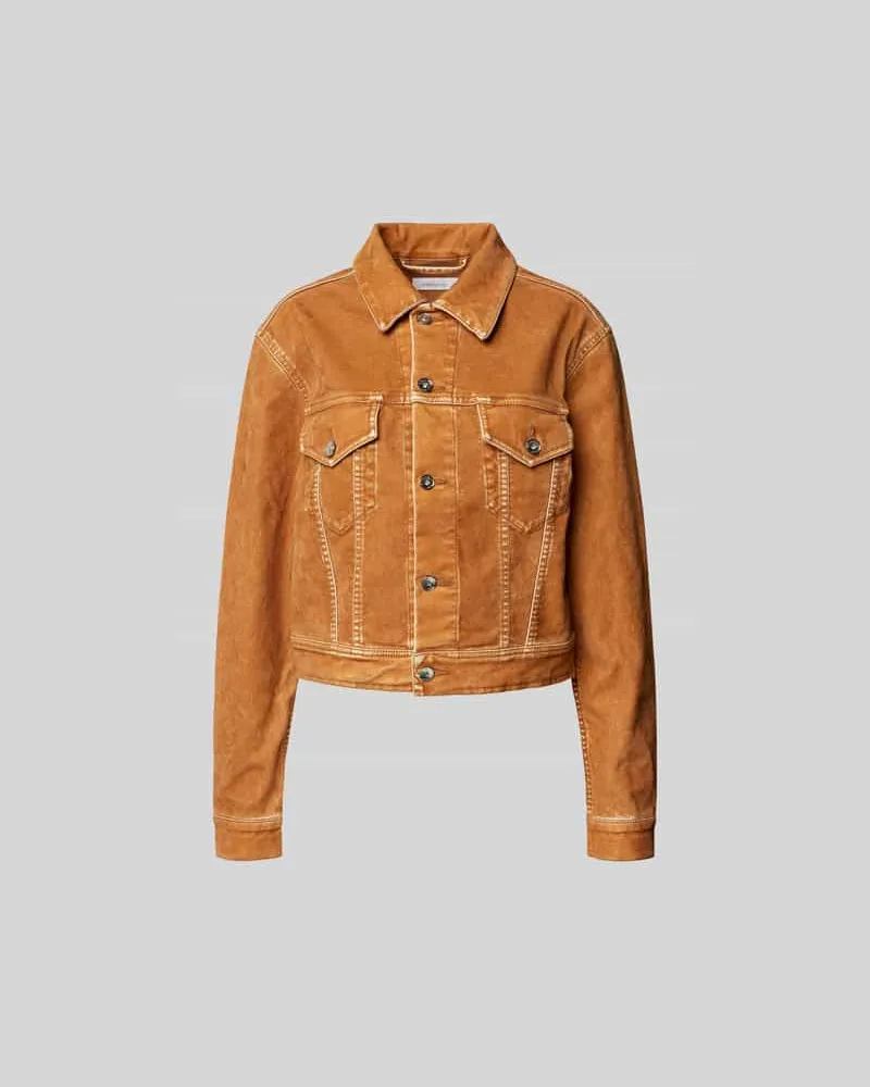 Paco Rabanne Jeansjacke mit Knopfleiste Camel