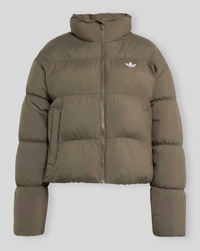 adidas Regular Fit Steppjacke mit Stehkragen Schoko