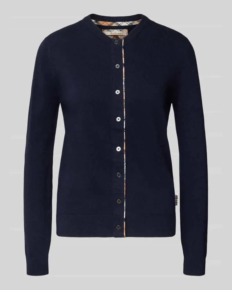 Barbour Regular Fit Strickjacke aus Woll-Baumwoll-Mix Modell 'PENDLE Marine
