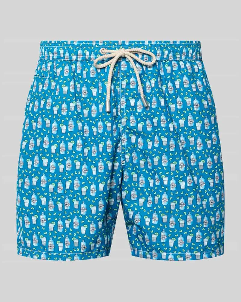 MC2 Saint Barth Badehose im Allover-Look Modell 'LIGHTING MICRO FANTASY Blau