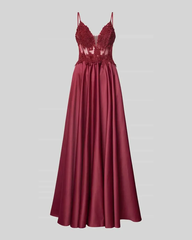 Mascara Abendkleid mit Spitzenbesatz Rot