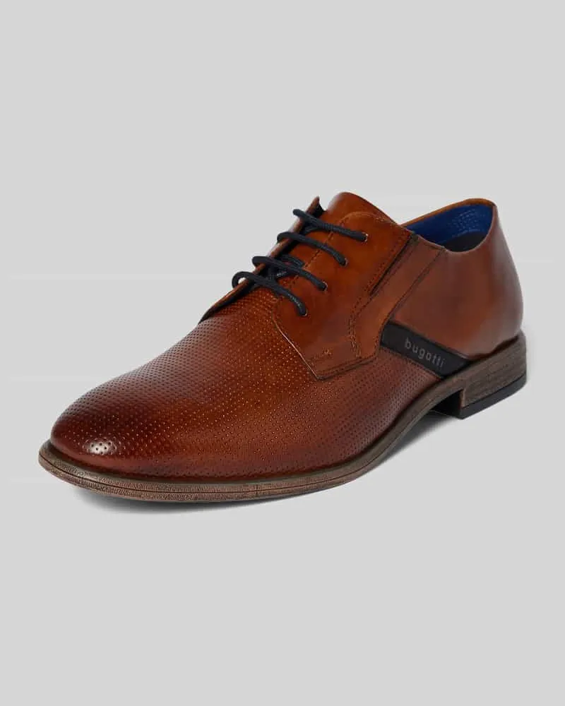 Bugatti Derby-Schuhe aus echtem Leder Modell 'Lero Cognac