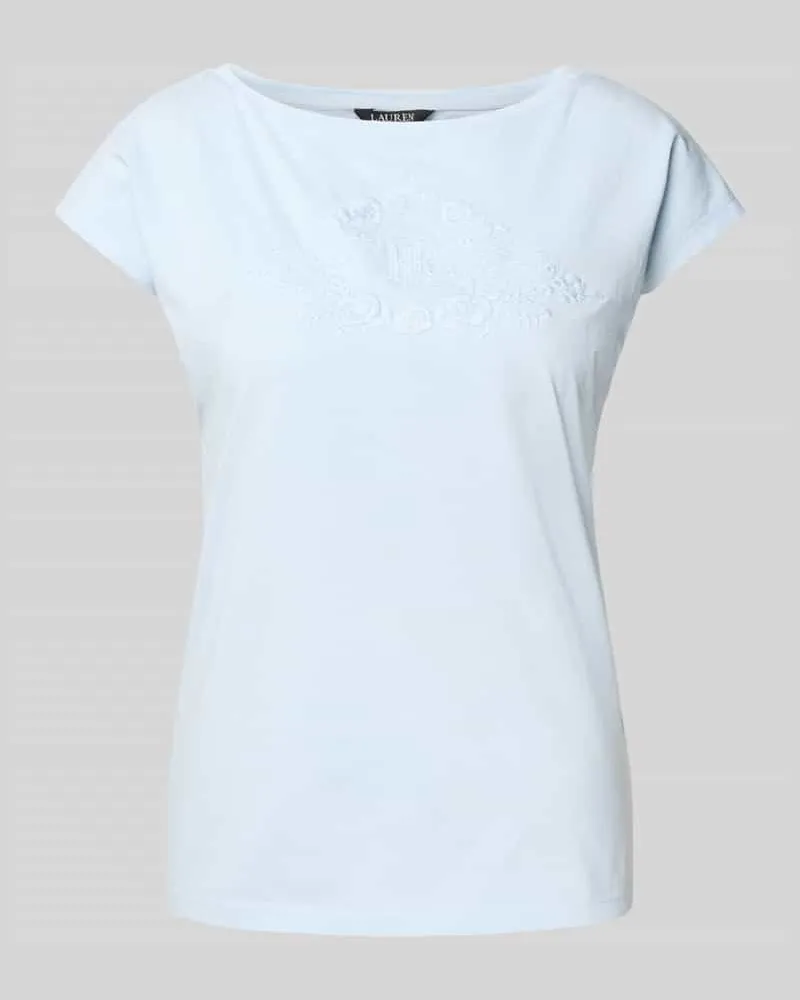 Ralph Lauren T-Shirt mit U-Boot-Ausschnitt Hellblau