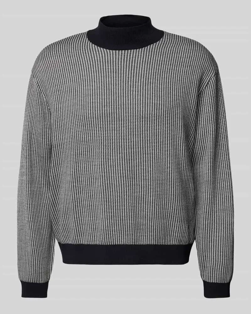 Emporio Armani Strickpullover mit gerippten Abschlüssen Marine