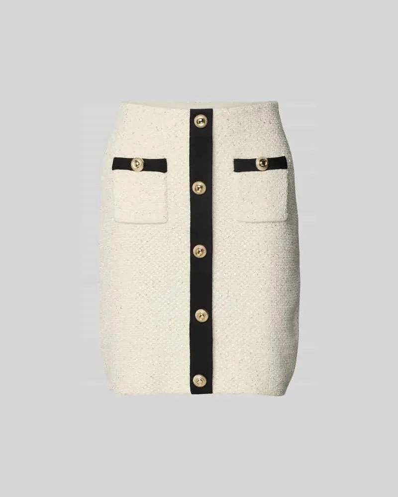 Self-Portrait Minirock mit Eingrifftaschen Ecru