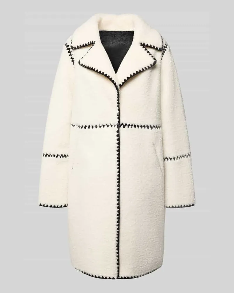 Beaumont Amsterdam Fleecemantel mit Stitchings und Eingrifftaschen Offwhite