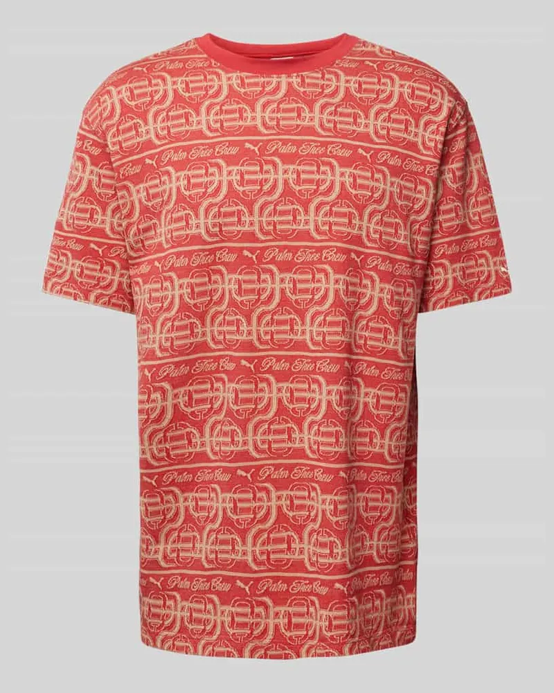 Puma T-Shirt mit Allover-Muster Rot