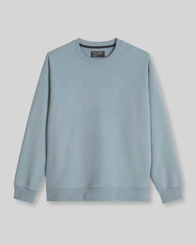 Marc O'Polo Relaxed Fit Sweatshirt aus reiner Baumwolle Rauchblau