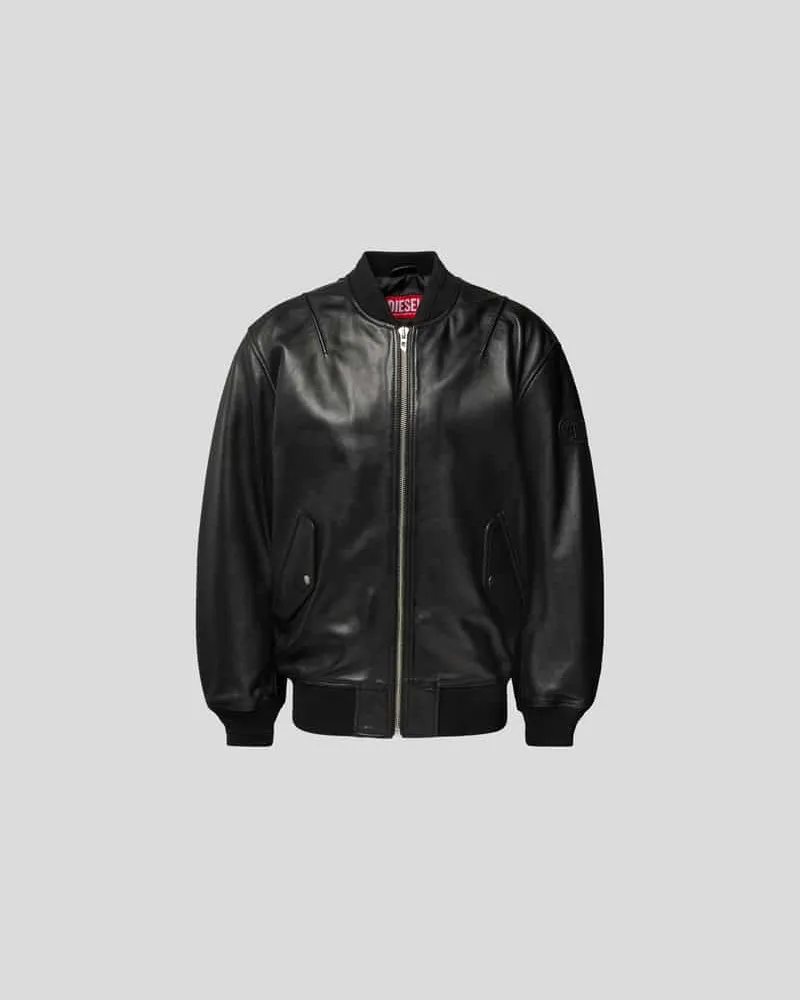 Diesel Bomberjacke in Leder-Optik Black