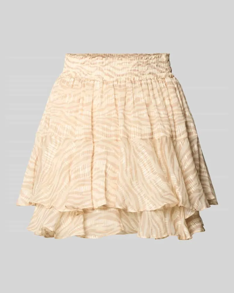 MC2 Saint Barth Minirock mit Seiden-Anteil und Volantsaum Modell 'EIVISSA Beige