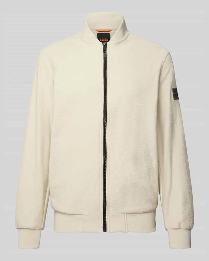 HUGO BOSS Regular Fit Sweatjacke aus reiner Baumwolle Modell 'LISIMBA Beige
