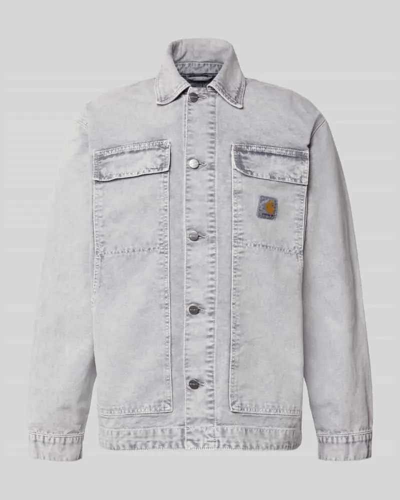 Carhartt WIP Jeansjacke mit Brustpattentaschen Modell 'Arctic Mittelgrau
