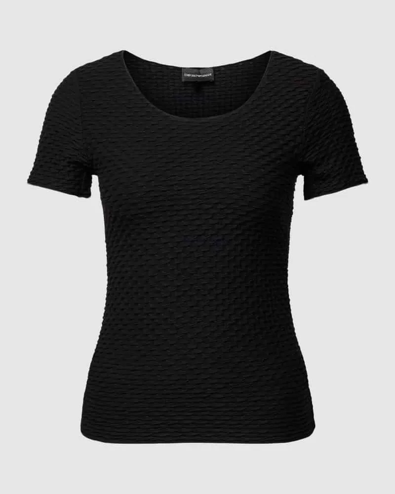 Emporio Armani T-Shirt mit Strukturmuster Black