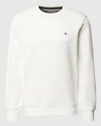 Gant Regular Fit Sweatshirt mit Label-Stitching Modell 'SHIELD Offwhite