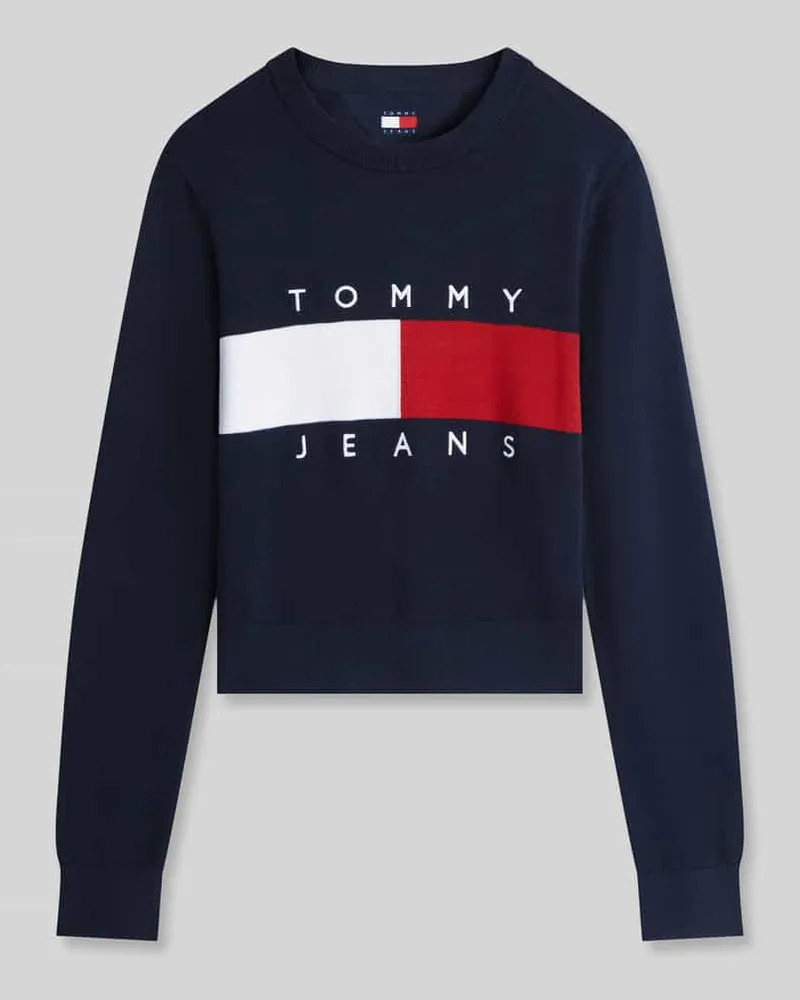 Tommy Hilfiger Regular Fit Pullover aus reiner Baumwolle Dunkelblau