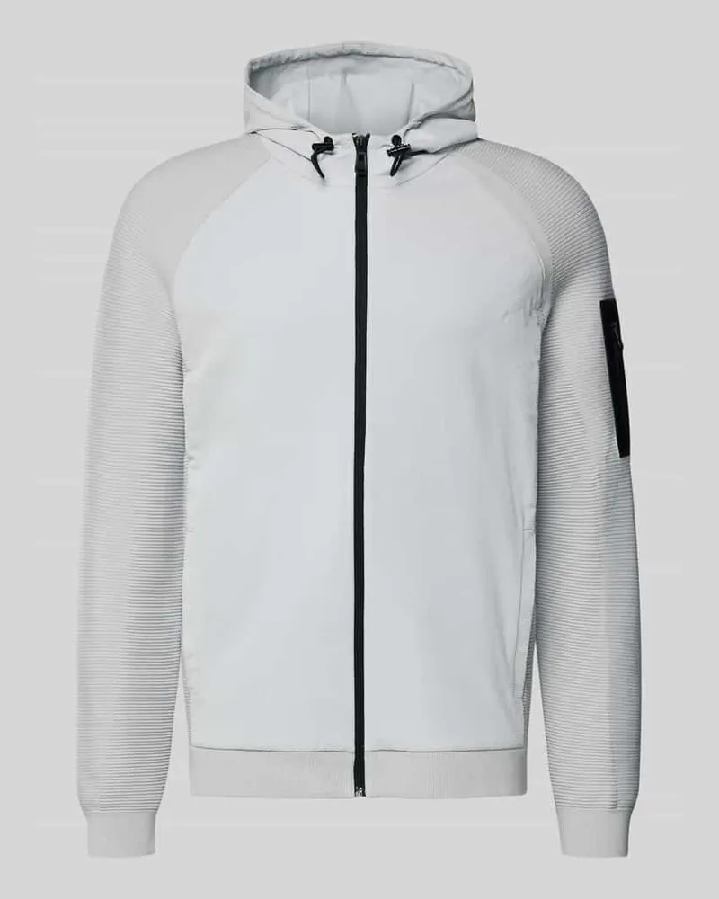 HUGO BOSS Regular Fit Sweatjacke aus Viskose-Mix Modell 'URBAN COMMUTER Hellgrau