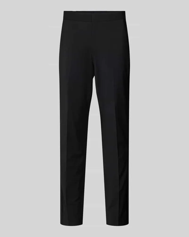HUGO BOSS Regular Fit Anzughose mit Bügelfalten Black