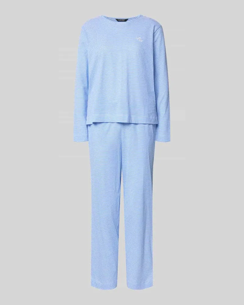 Ralph Lauren Pyjama aus reiner Baumwolle Hellblau