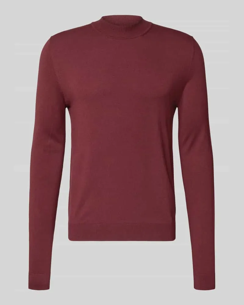 HUGO BOSS Regular Fit Strickpullover aus Viskose-Mix Modell 'SAN MARC Bordeaux
