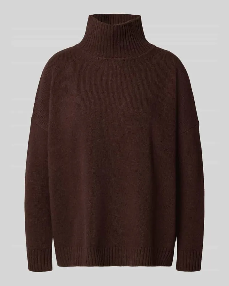 Max Mara Oversized Rollkragenpullover aus reiner Schurwolle Modell 'BORGIA Schoko