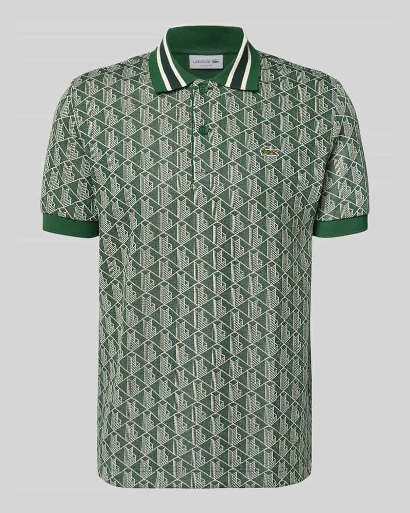 Lacoste Regular Fit Poloshirt mit Allover-Muster Gruen