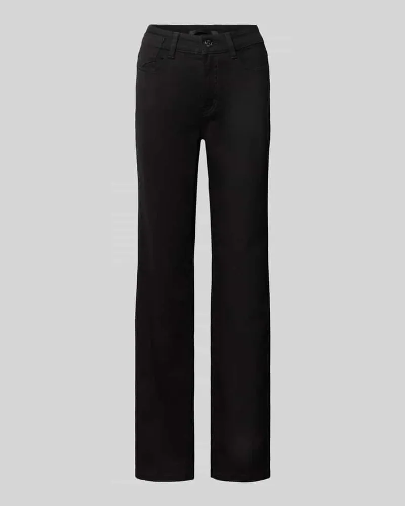 MAC Jeans Straight Fit Jeans mit ausgestelltem Bein Modell 'Laura Black