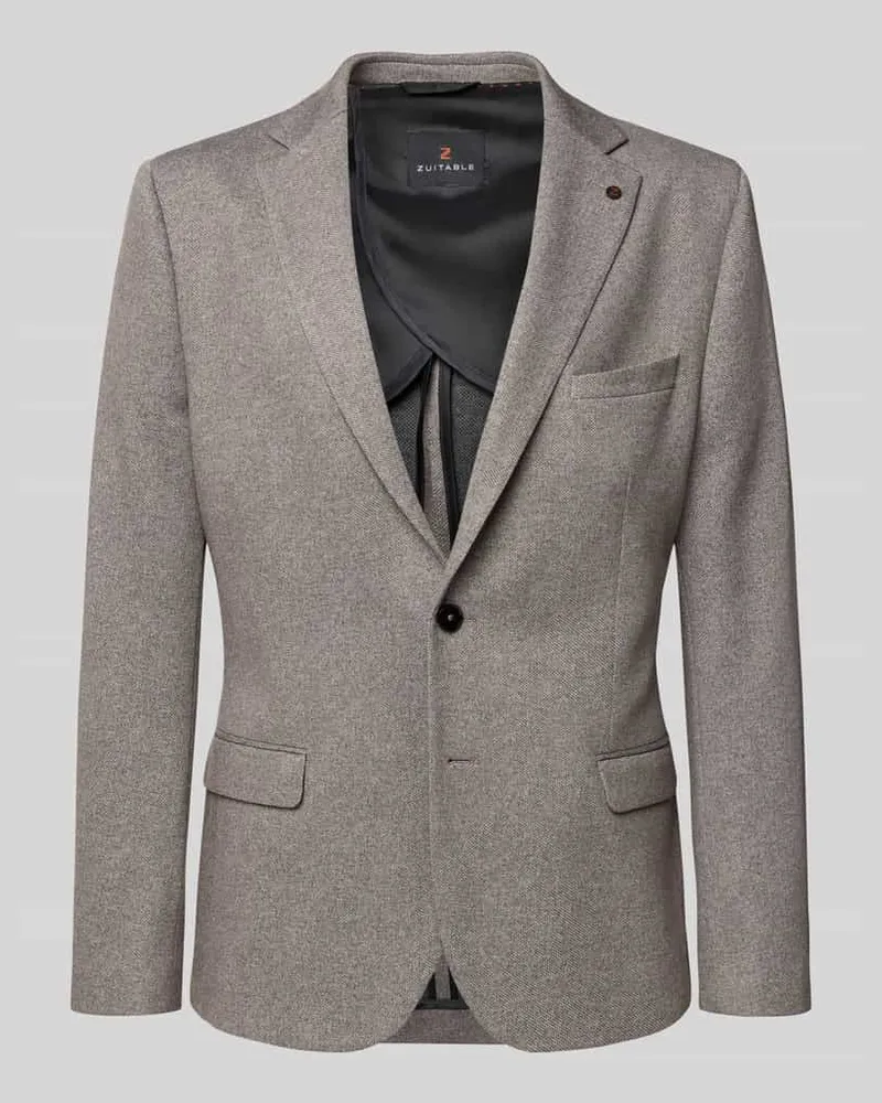 Zuitable Slim Fit 2-Knopf-Sakko mit Pattentaschen Modell 'DiNick Beige