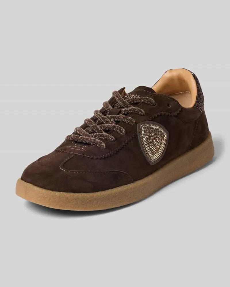Blauer Sneaker aus Leder-Mix Modell 'AURORA Dunkelbraun