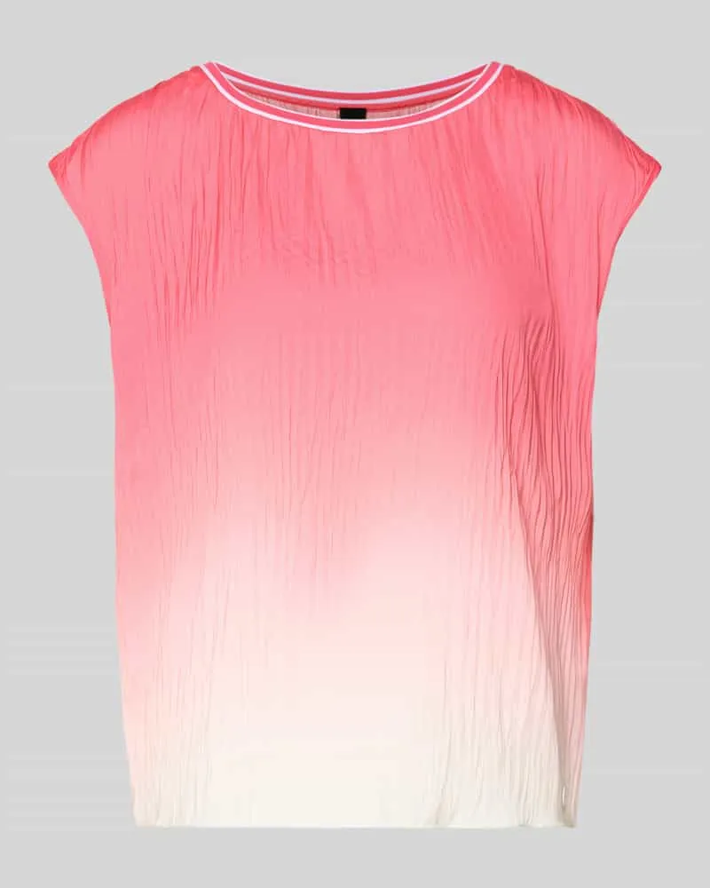 Marc Cain Bluse mit Strukturmuster und Rundhalsausschnitt Pink