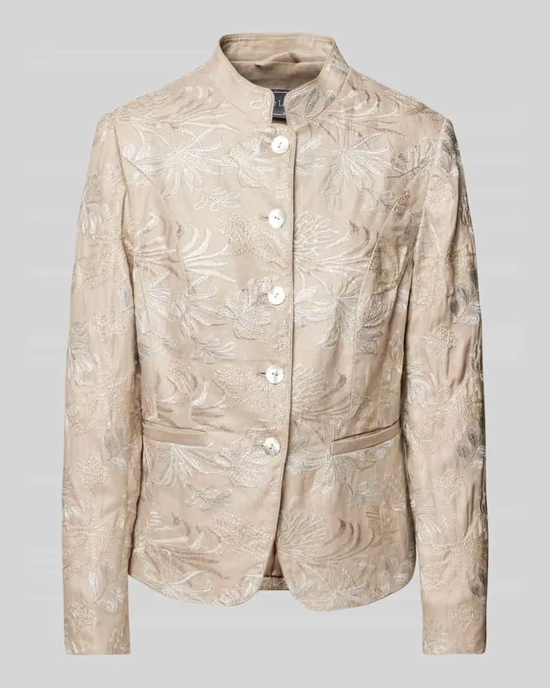 White Label Leinenblazer mit Stehkragen Sand