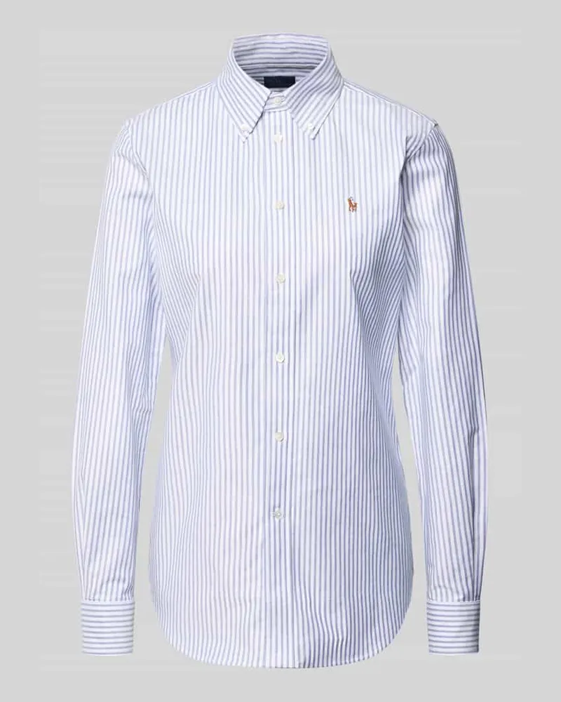 Ralph Lauren Hemdbluse mit Streifenmuster Hellblau