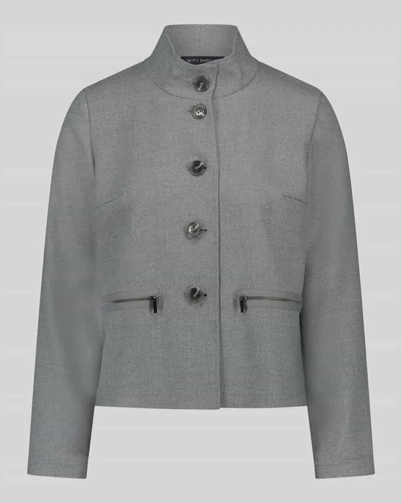 Betty Barclay Regular Fit Kurzblazer mit Stehkragen Hellgrau