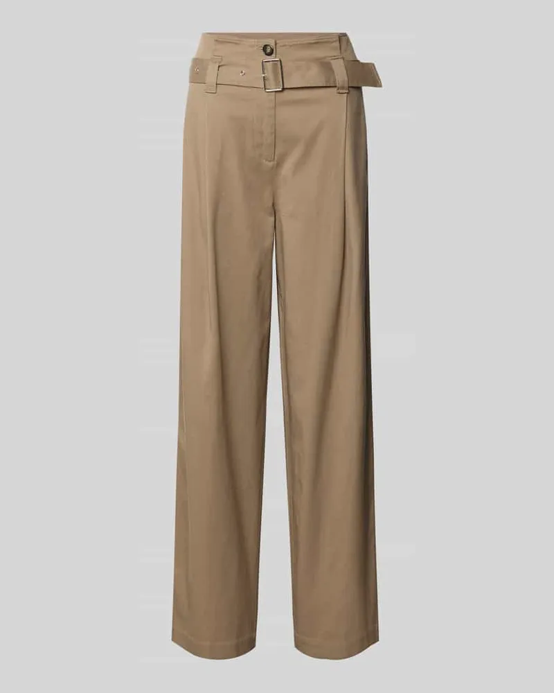 Marc O'Polo Regular Fit Weite Hose mit integriertem Gürtel Sand