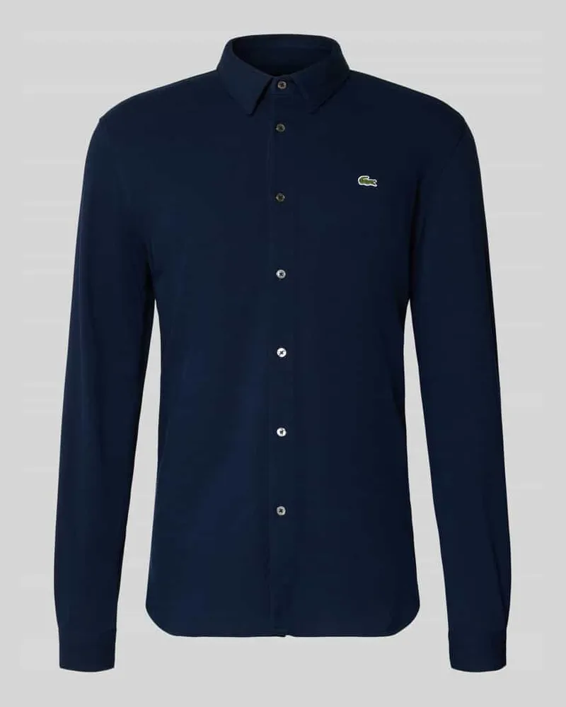 Lacoste Slim Fit Freizeithemd aus reiner Baumwolle Blau