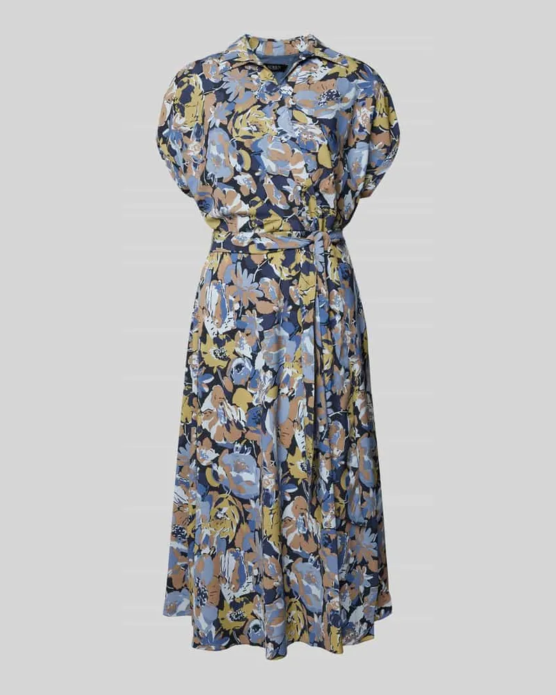 Ralph Lauren Wickelkleid mit Bindegürtel Modell 'FRATILLIO Blau