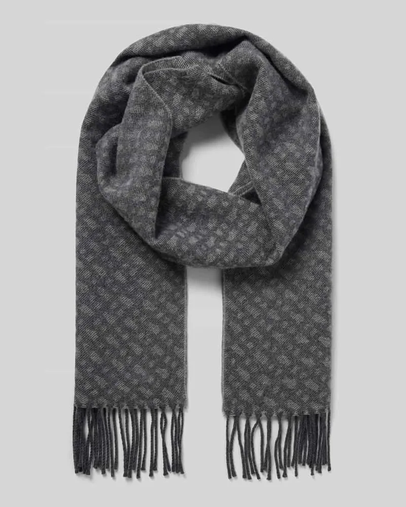 HUGO BOSS Schal mit Fransen aus Wolle Black